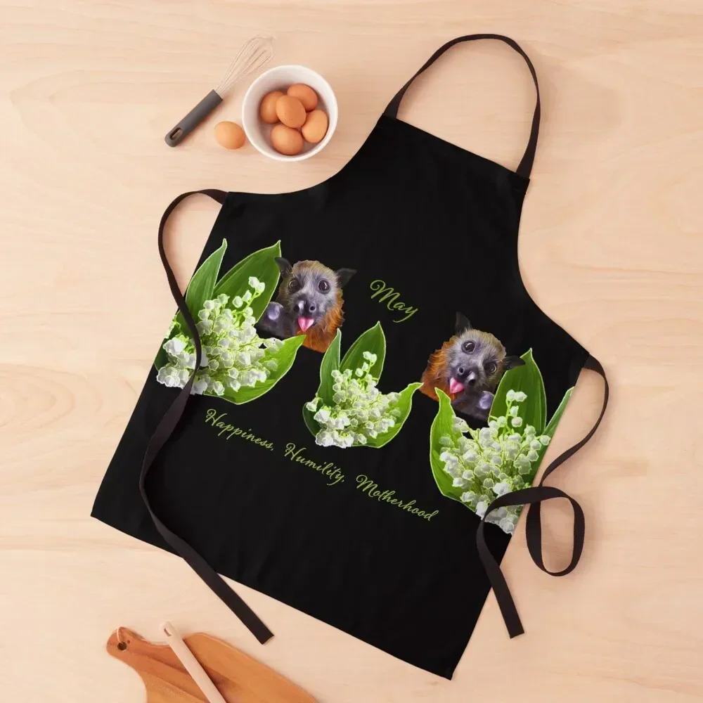 Batzilla-delantal de flores de cumpleaños de Batty May, uniforme de chef para hombre, utensilios para el hogar, artículos de cocina y hogar innovadores personalizables, delantal