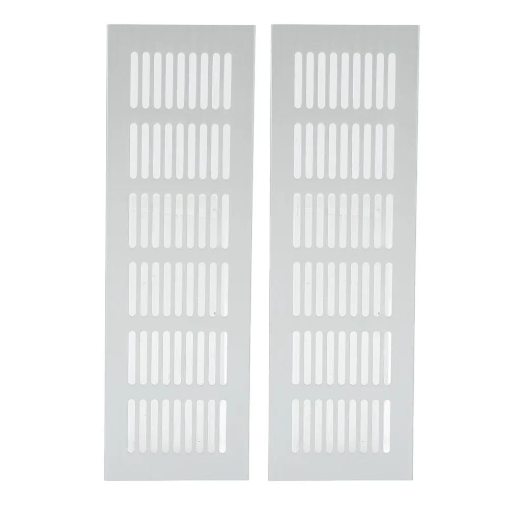 2 Pcs Set Multiple sizes Air Vent Rectangular Metal Louvered Vent Plate White Color Exhaust Vent Ventilation Grille