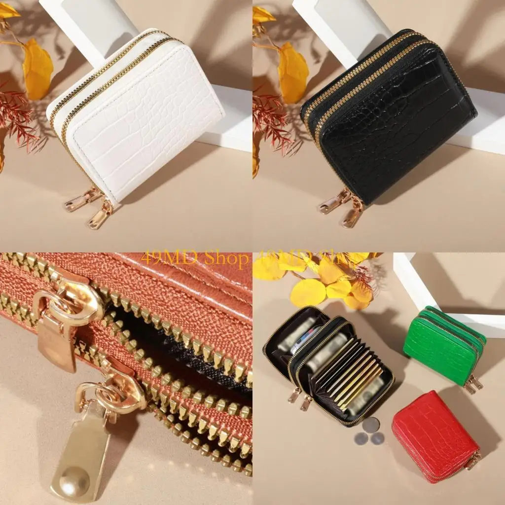 

49MD Fashion Embossed Pattern Short Wallet for Women Casual PU Leather Card Holder