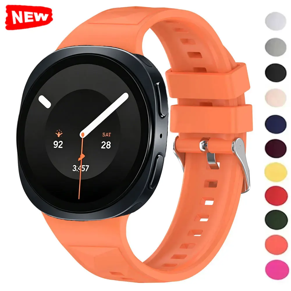 Silicone Band For Samsung Watch 9 8 40 44mm Sport Wristband For Galaxy Watch9 LTE Watch8 Classic 46mm Strap Watchband Correa