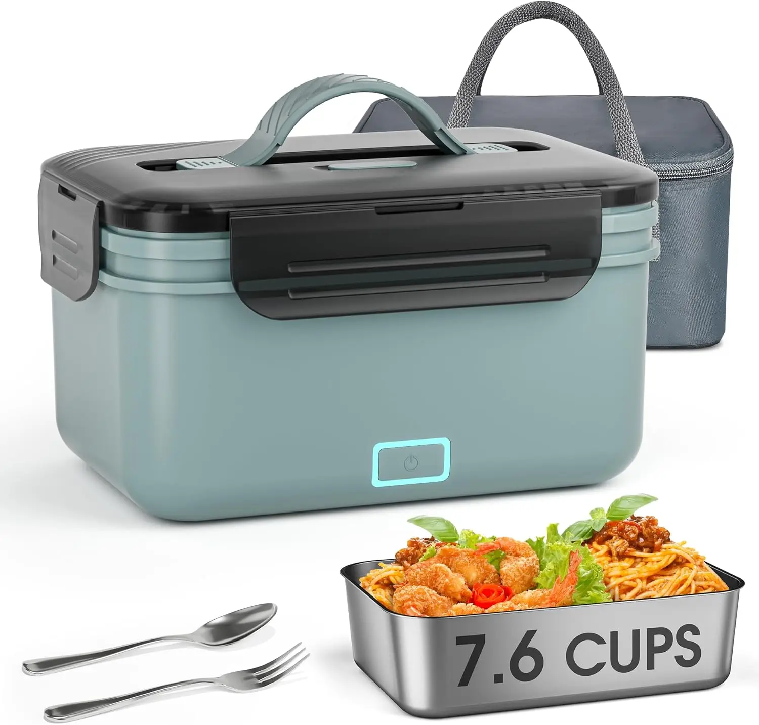 

Cordless Electric Lunch Box, 1.8L Rechargeable Food Warmer for Office & Outdoor, 70W Fast Heating, Leak-Proof Design