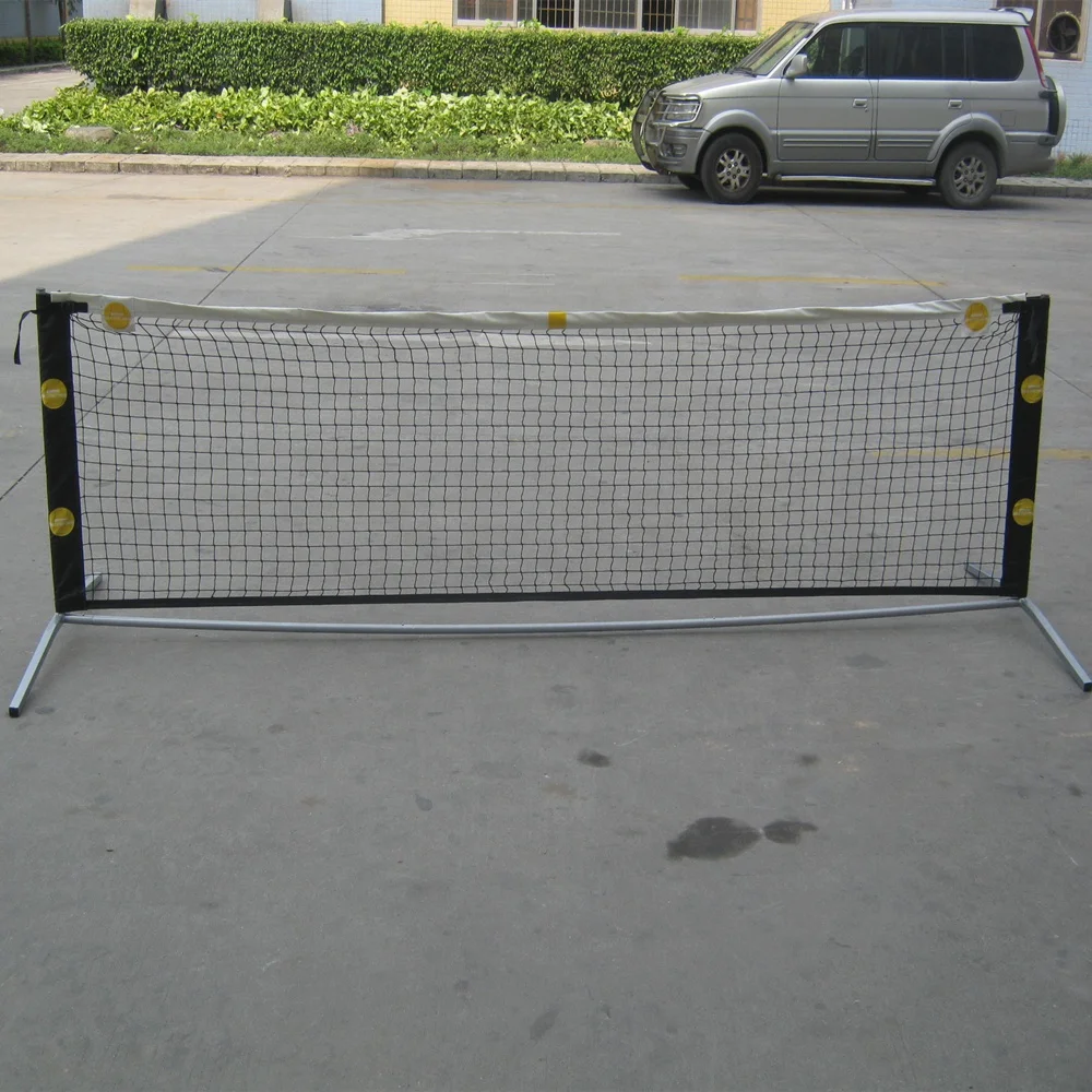 Filet de tennis rétractable en acier et poteau, portable, pour plage, badminton, volley-ball, 514, 10 pieds