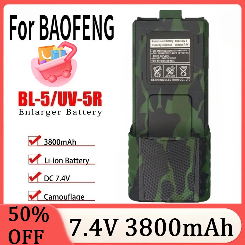 

For BAOFENG 5R Radio Battery USB/TypeC UV5R Rechargable Batterier for Two Way Radio Parts UV-5R UV 5RA/5RE Walike Talkie