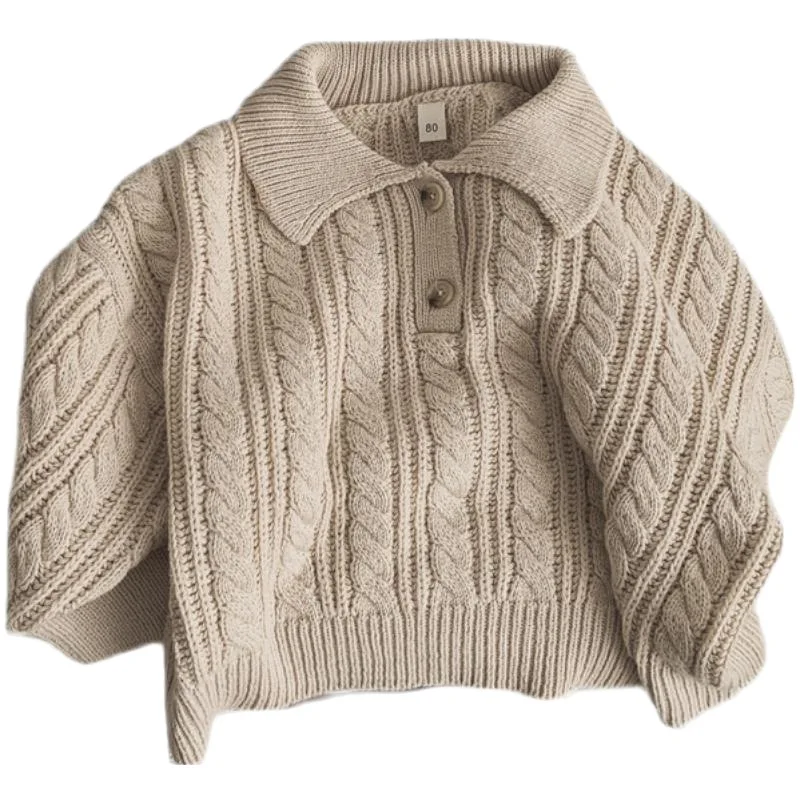 Boys Woolen Sweater Crochet Cotton Knitting 2023 Classic Warm Thicken Winter Fall Windbreak Teenagers Children\'s Clothing