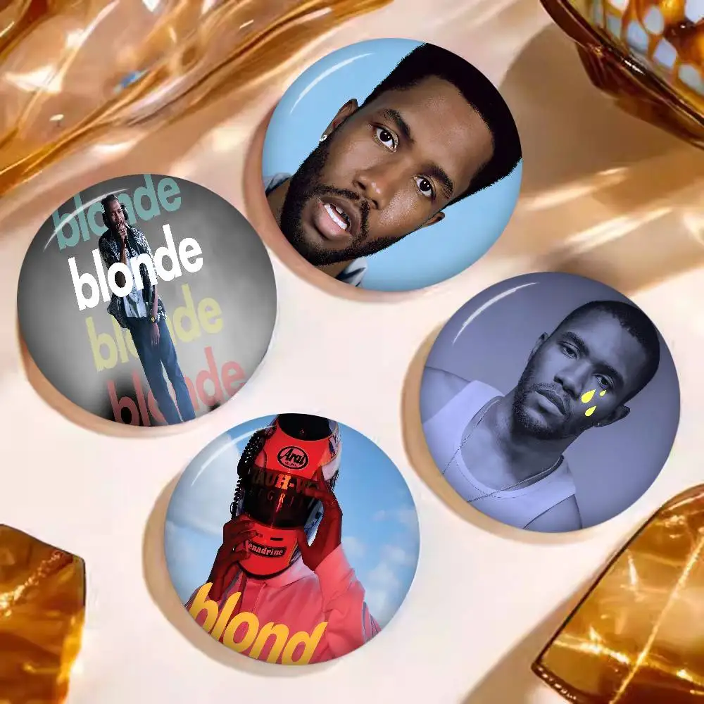 Singer Frank Ocean Boy Band Music Soft Button Pin Round Metal Badge Lapel Pin Parts Gift Friends Kid Jewelry
