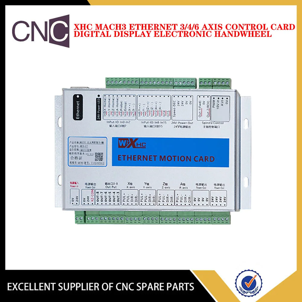 XHC Ethernet MK4-ET mach3 motion control card cnc controller engraving machine/machining center 3/4/6 axis motor speed regulatio