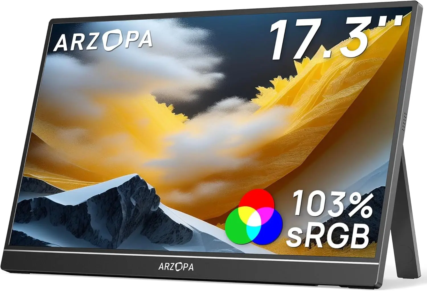 

17,3-дюймовый портативный игровой монитор, экран IPS 1080P FHD с HDMI и USB-C для ноутбуков, ПК, Mac, телефонов, Xbox, PS5