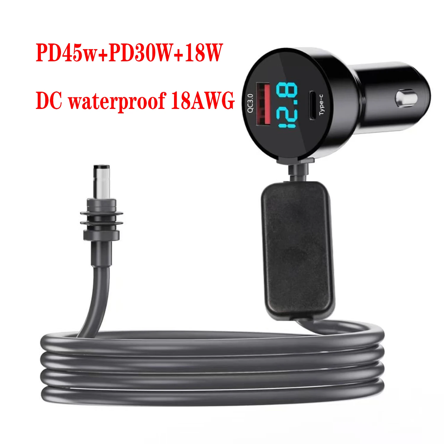 adaptador-de-energia-mini-starlink-a-prova-d'Agua-12v-24v-para-30v-2a-conversor-step-up-carregador-de-telefone-qc30-pd-tipo-c-com-voltimetro-digital