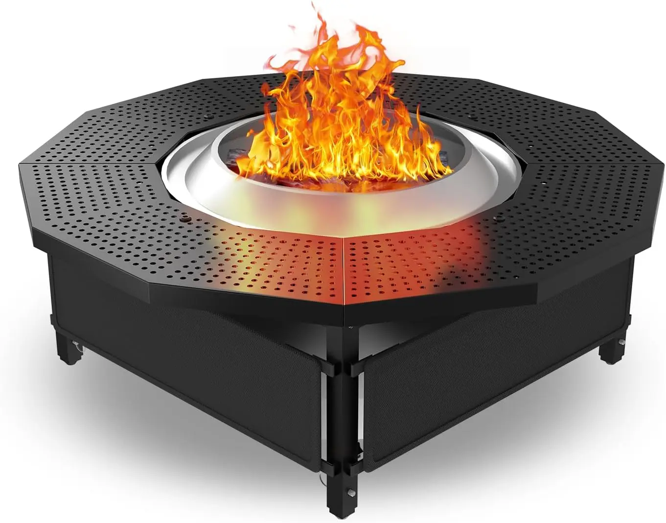 

Fire Pit Surround Tabletop for Bonfire Ranger 2.0, with Coated Steel and UV-Resistant Outdoor Fabric, Adjustable Tabletop