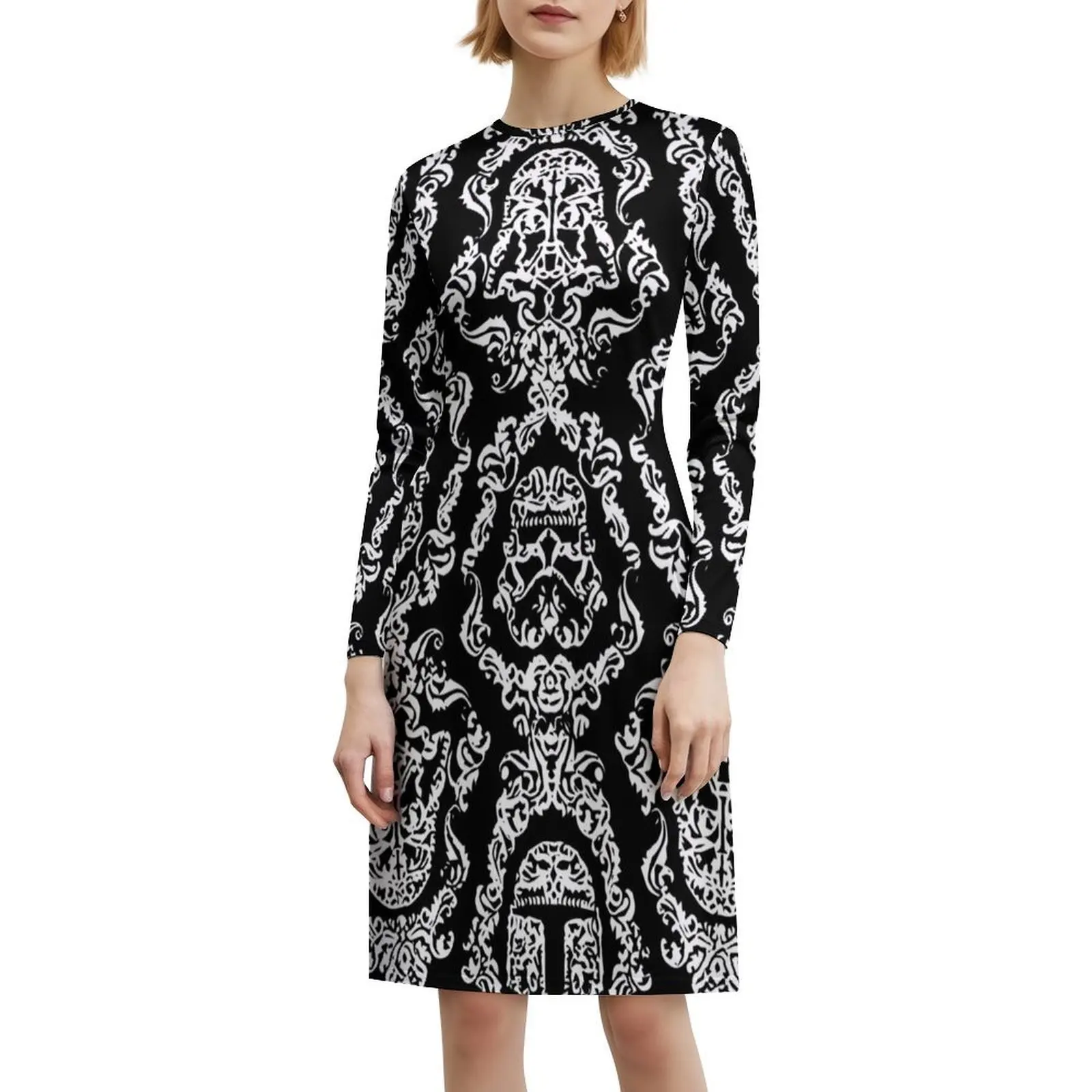 فستان بوهيمي أسود عتيق من الجدار الإمبراطوري بأكمام منتفخة أو خيارات بدون أكمام للنساء فستان الطيار المقاتل ستار فايتر