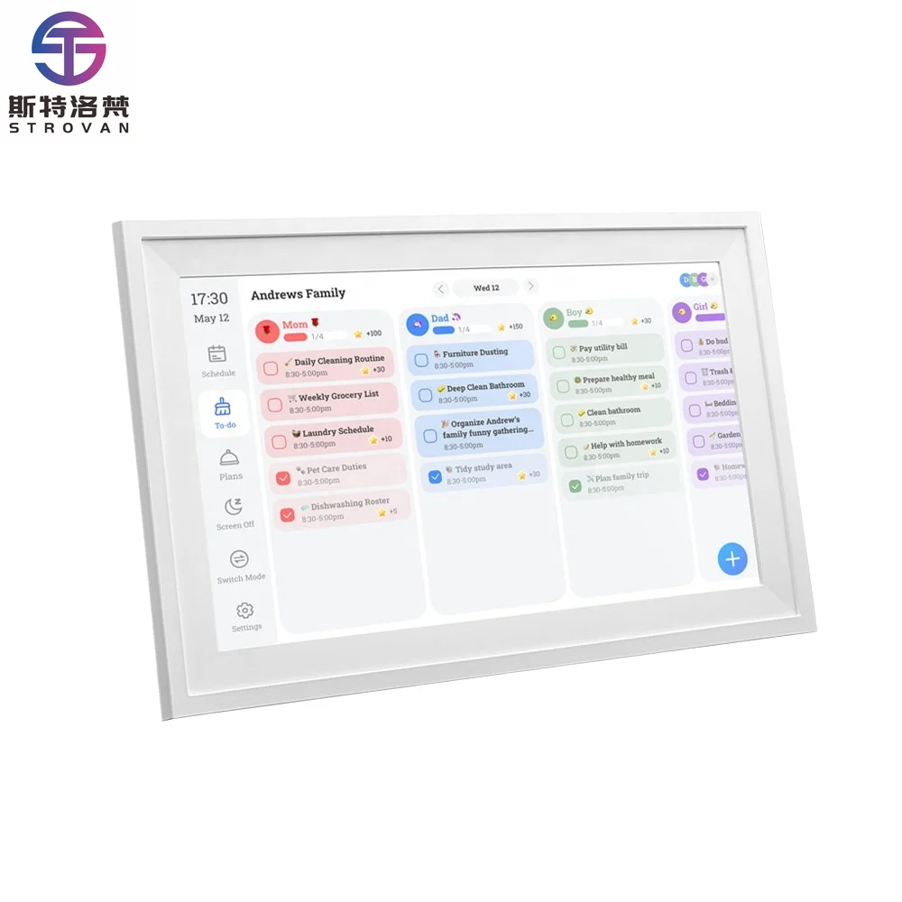 

10-Inch Smart Touch Interactive Display Digital Photo Frame WiFi Calendar Family Schedule Chore Chart MP4 Digital Photo Support