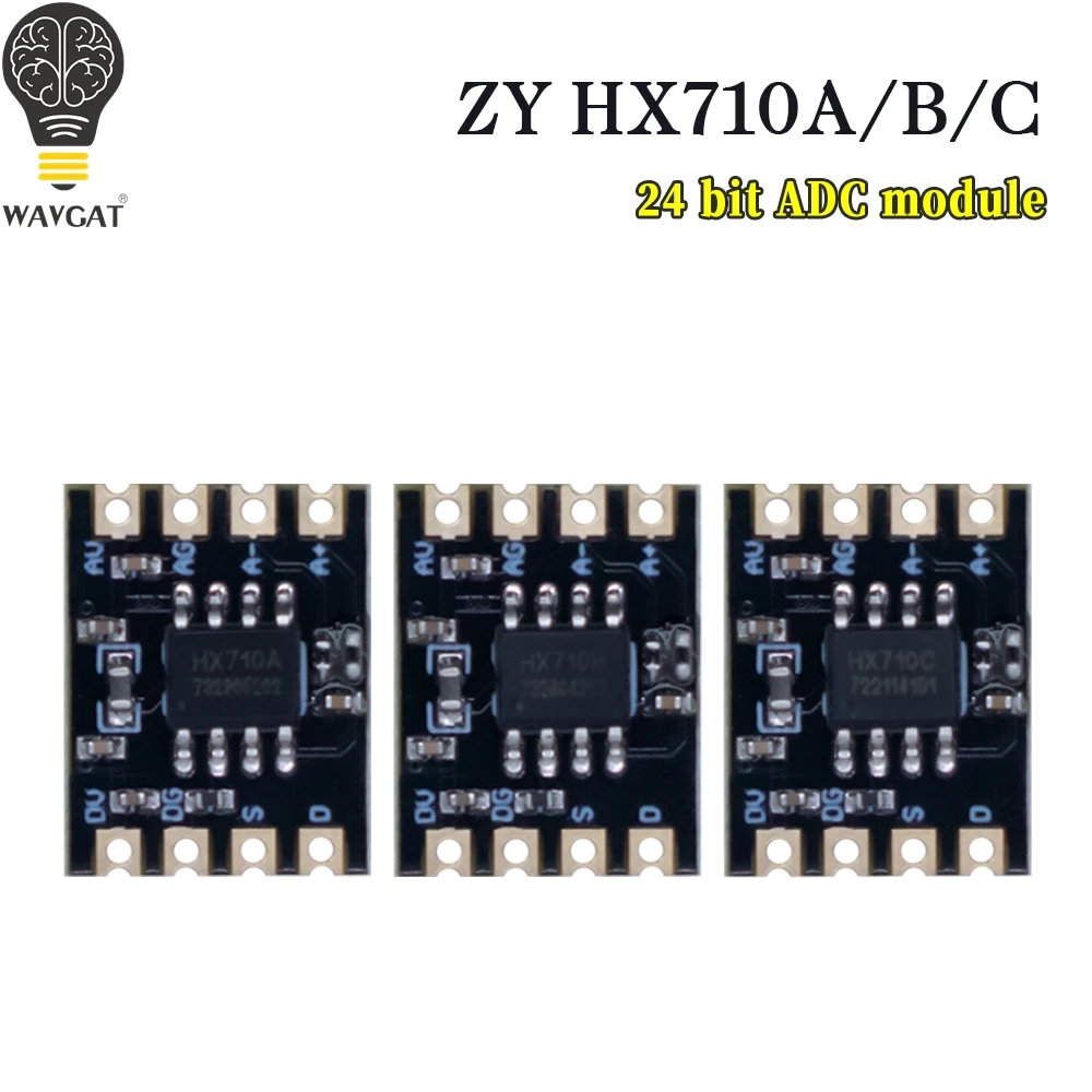 

Модуль ZY-HX710A/B/C 2,5 В-5,5 В, 24-битный модуль АЦП, двухлинейная связь, выборка, одноканальный чип HX710