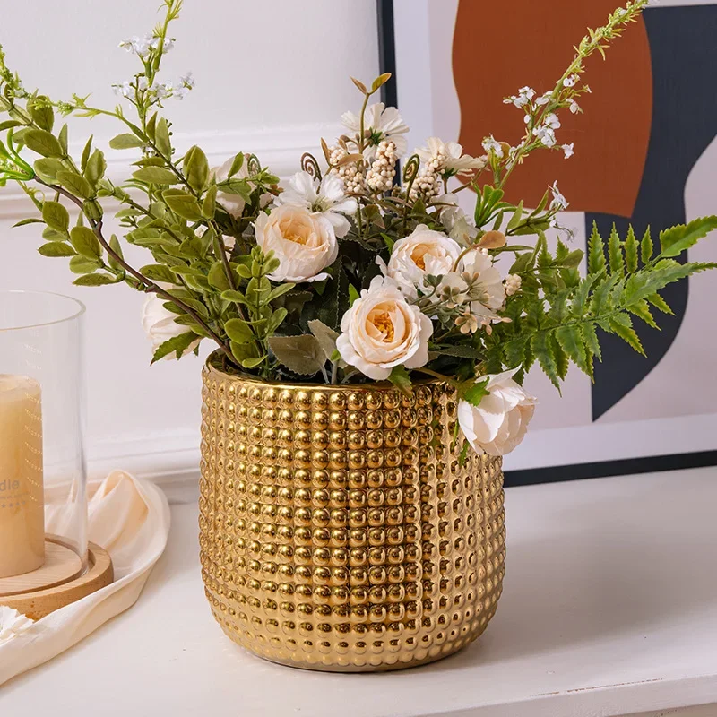 

Flower pot ceramic pot orchid large high pot deep creative potted Nordic green plant green dill household ornament high sense