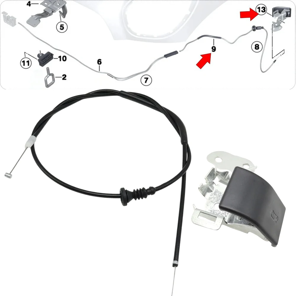 Rear Engine Hood Lock Lever Release Handle Cable Wire For MINI Countryman R60 2009-2016 PACEMAN R61 2011-2015