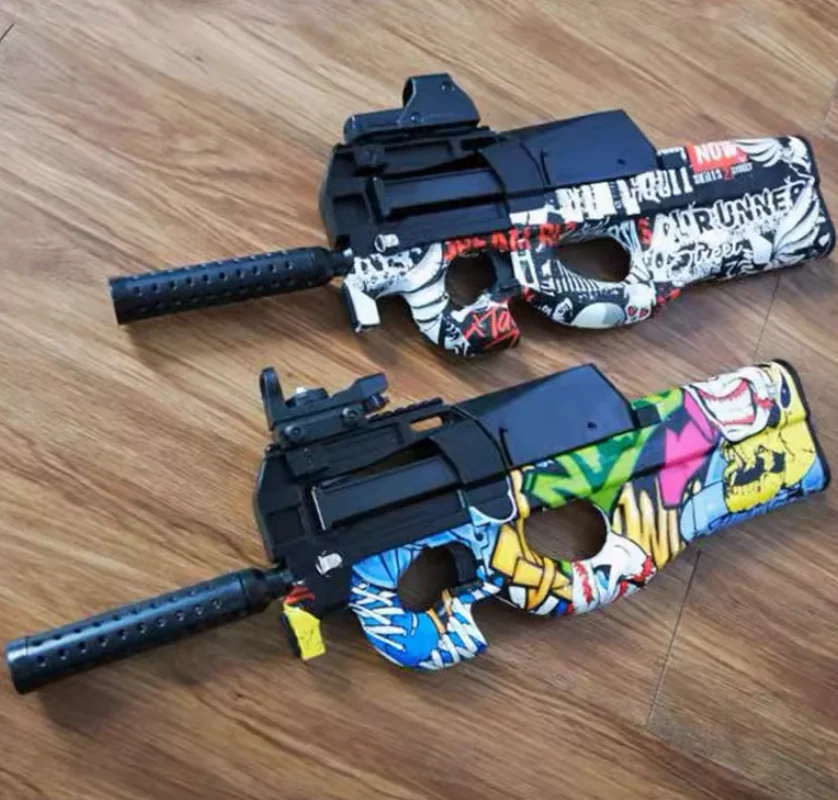 

Electric P90 Graffiti Edition Toy Gun Live CS Assault Snipe Simulation Weapon Outdoor Soft Water Bullet Gun Toys For Boys Kids