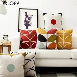 Modern Geometric Flower Linen Pillow Cover Floral Petals Cushion Cover Home Decorative Pillows Linen Pillowcase Sofa Cushion