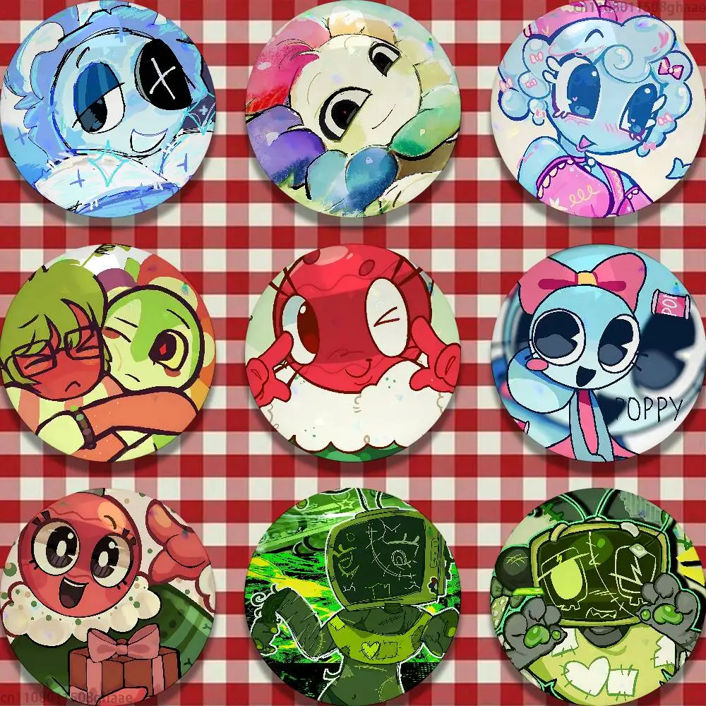 Game D-Dandys World Tinplate Enamel Pins Creativity Printed Pictures Text Metal Lapel Badges Brooches