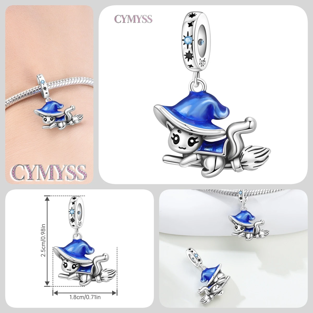 925 Sterling Silber Niedlicher Kuckucksuhr-Charm Kürbis-Perlen DIY Halloween Anhänger Schmuck Geschenke für Frauen & Mädchen Halloween-Party – Detail 11