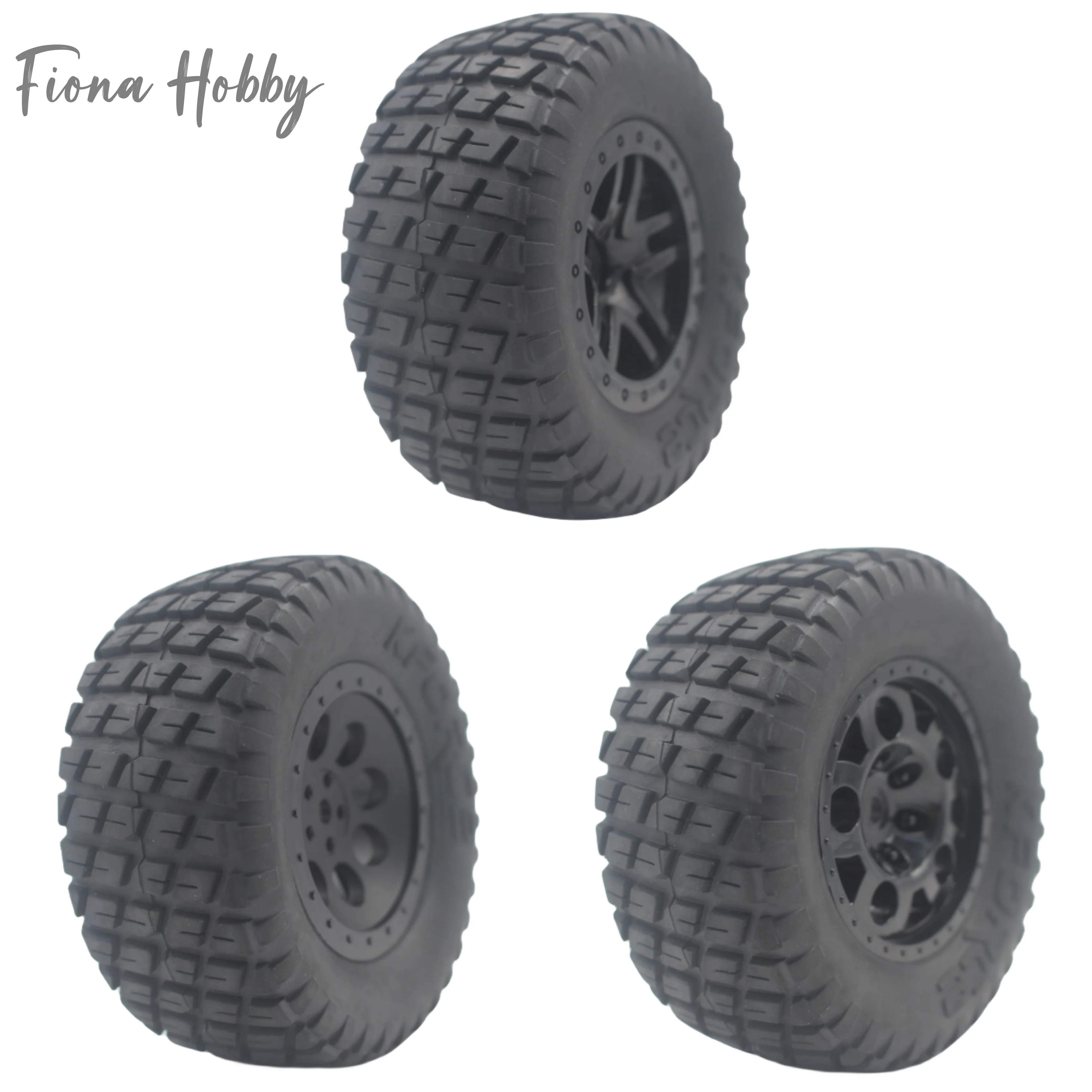 4pcs 1/10 Short Course Truck Tires Tyre Wheel With 12mm Hex For Slash Arrma Senton HuanQi 727 Vkar 10sc Hpi Rc Car
