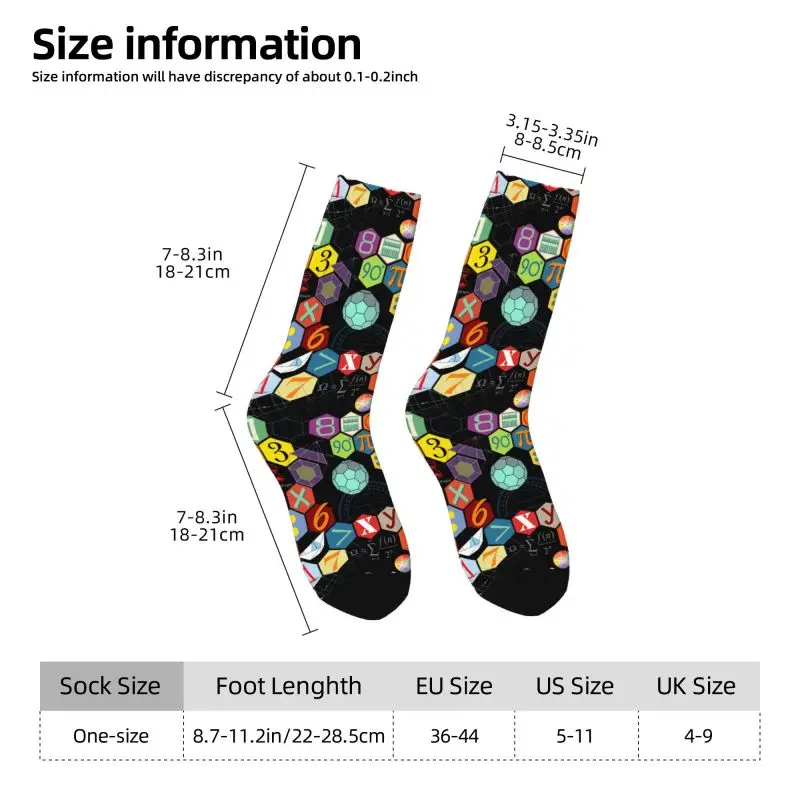 Math Symbol Mens Crew Socks Unisex Fun 3D Printing Science Mathematics Teacher Gift Dress Socks