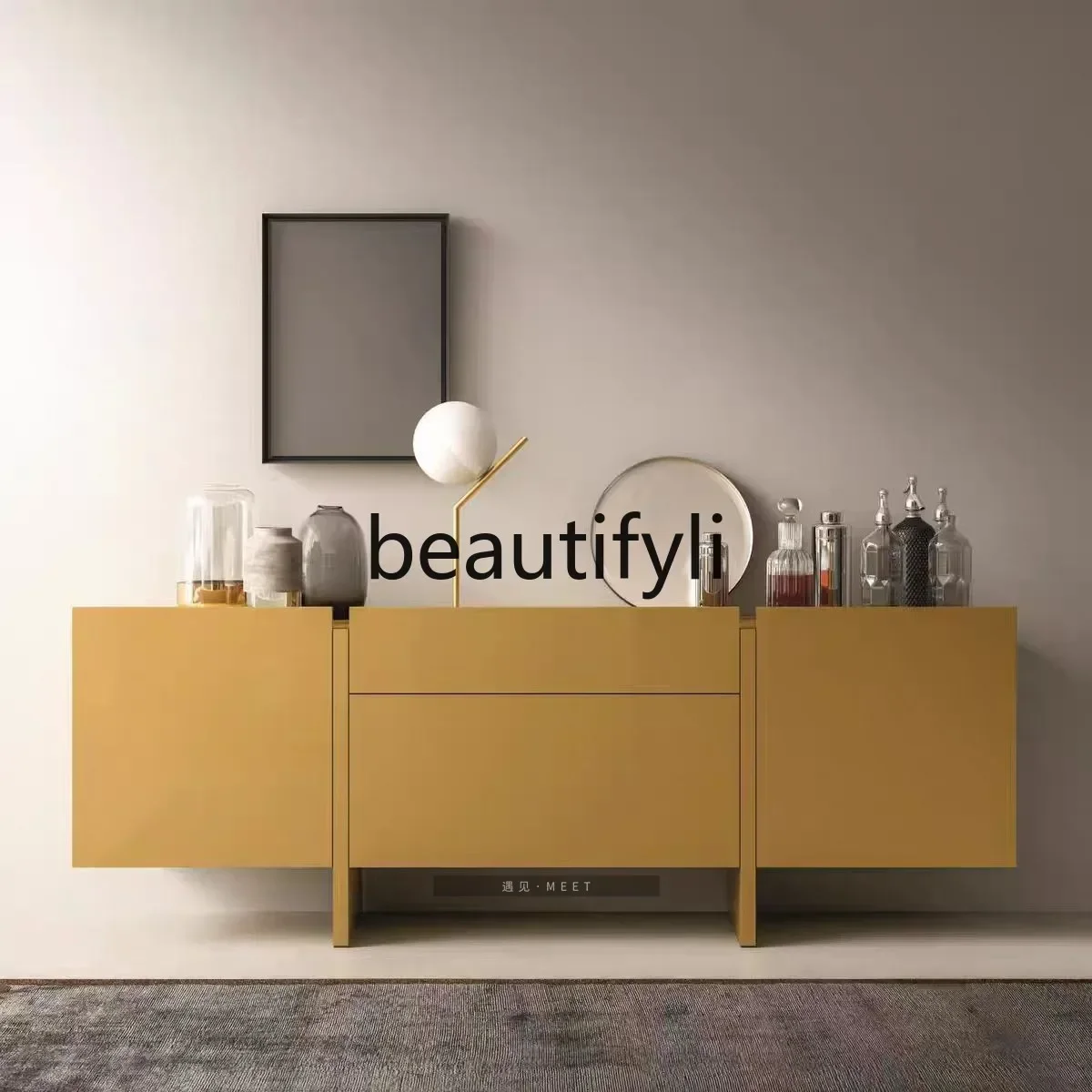 TTT Nordic dopamine color dining side tea cabinet entrance entrance storage cabinet baking paint