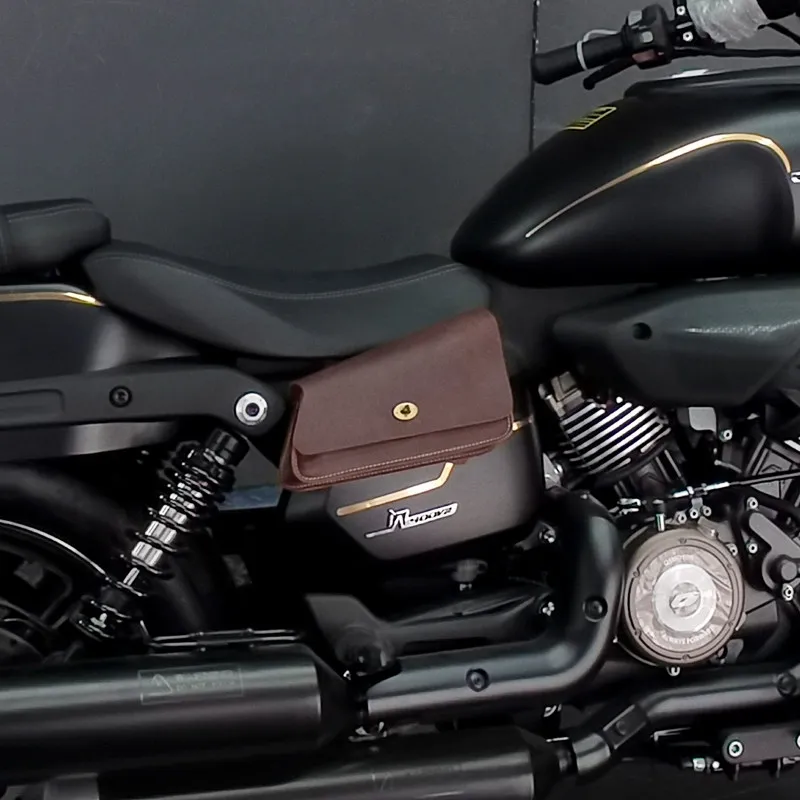 【Premium】For QJMOTOR Flash 400 side cover bag retro cruise motorcycle accessories side cover bag cowhide side hanging bag