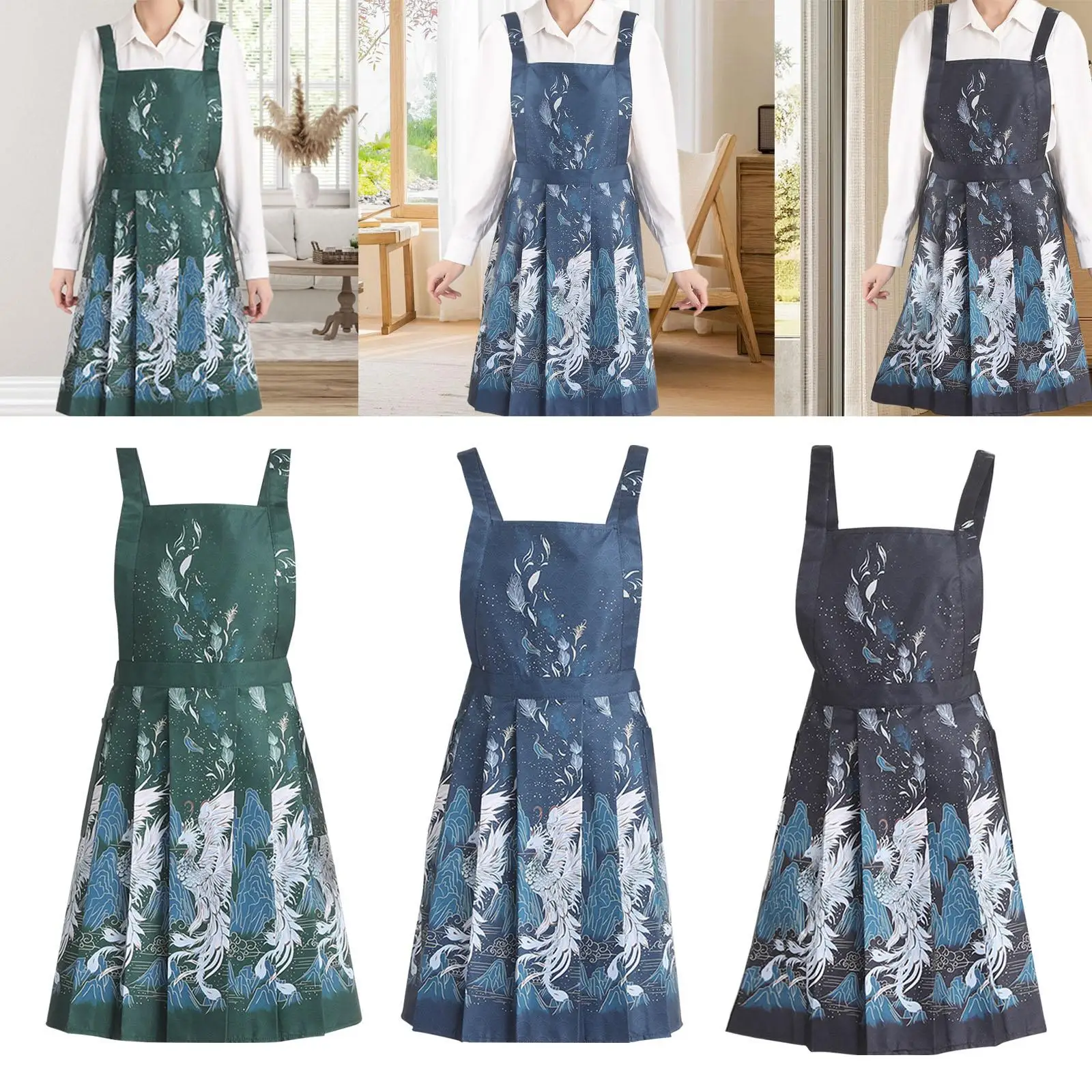 Women's Apron Kitchen Salon Adjustable Garden Apron with Ties