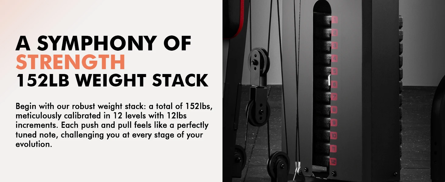 Mikolo Home Gym Workout Station with 150LBS Weight Stack Multifunctional Home Gym Equipment