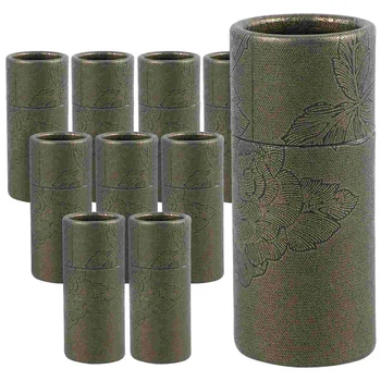 10-delige kraftpapier buis geschenkdoos kartonnen buizen met deksels verpakking voor ambachtelijke dozen