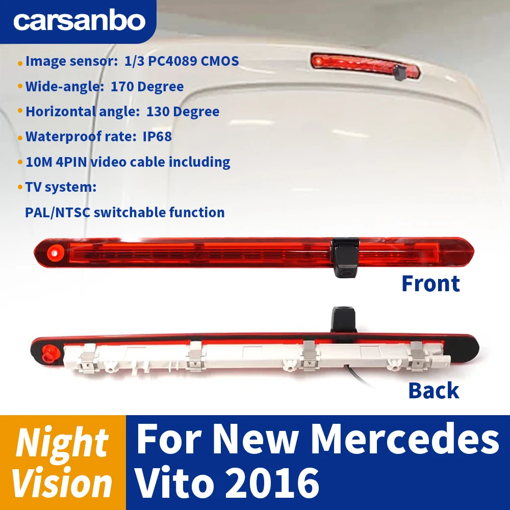 

Cбитый фургон с автозади, высокий стоп-сигнал, резервная камера для Mercedes Benz Vito Van 2016, парковочная камера ночного видения Cvbs