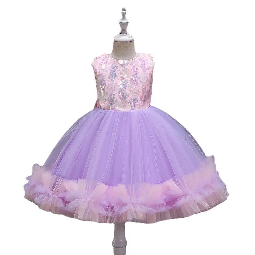 Princ sle saia de tule bordada infantil dr cross-border verão menina glitter casamento dr saia fofa