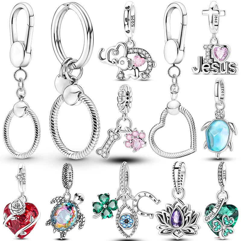 Offre Spéciale – Porte-clés en Argent Sterling 925 pour Breloques Moments, Compatible avec les Breloques Originales pour Femmes, Idéal pour Bijoux DIY, Cadeau, Porte-clés