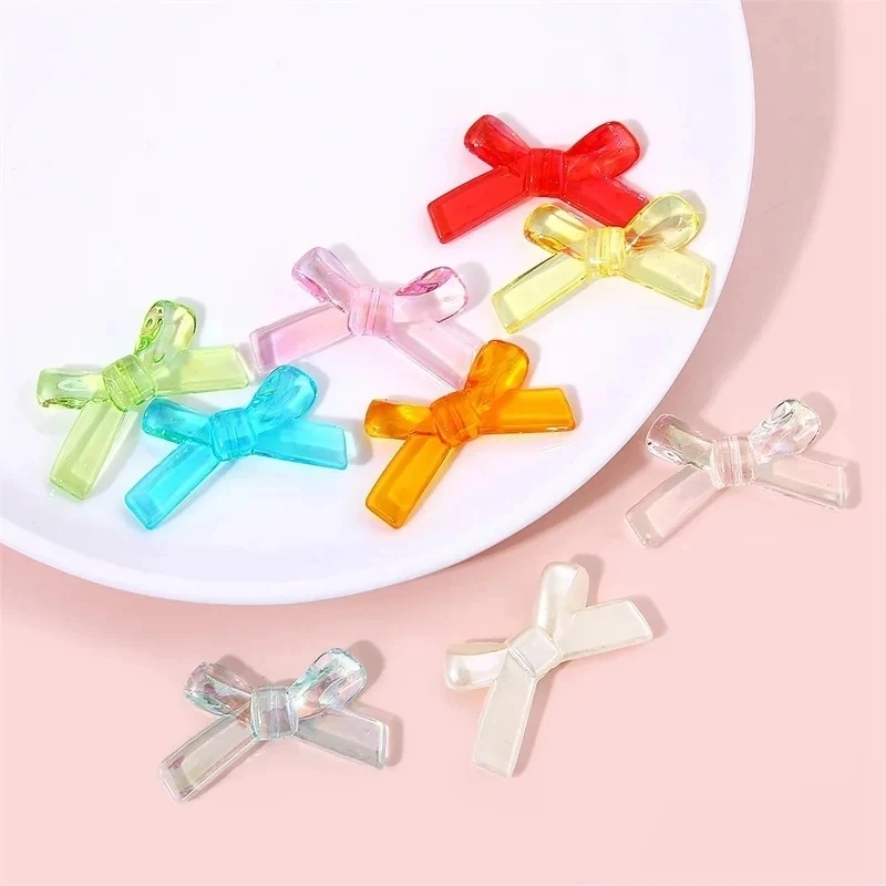 Colored Bow Acrylic Beads For Jewelry Making DIY Bracelet Necklace Keychain Hair ornaments Headwear Hair Clips Accessories