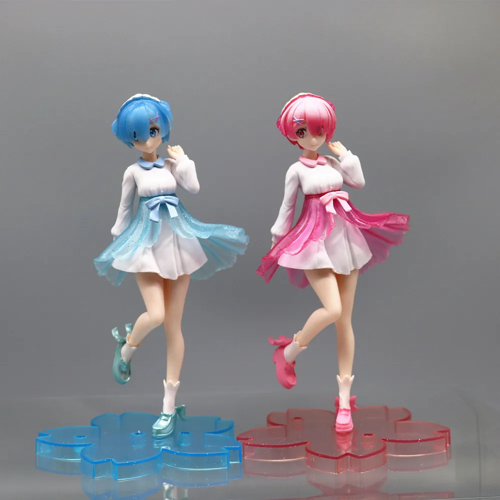 20CM Anime Re: Life In A Different World From Zero Figure Rem Ram Transparent Parts Night Fluorescent Action Figure Toy Gift