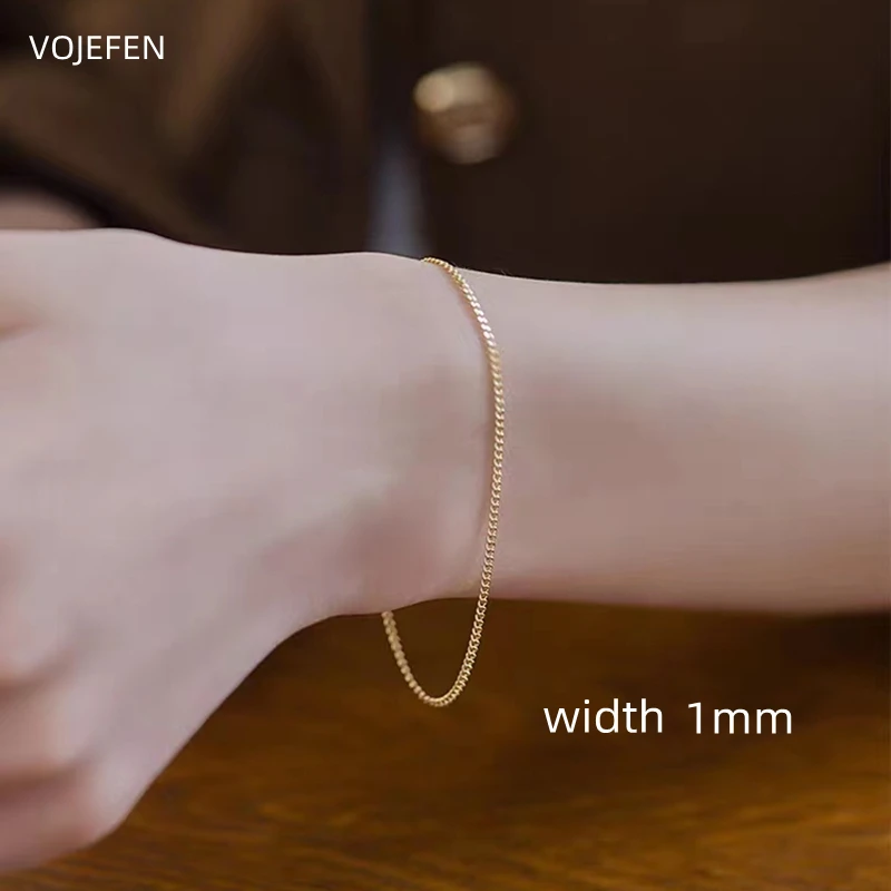 VOJEFEN 18K الكوبية سلاسل سوار مجوهرات للمرأة الأصلي AU750 الذهب الحقيقي الفاخرة شخصية مصمم شهادة المصوغات