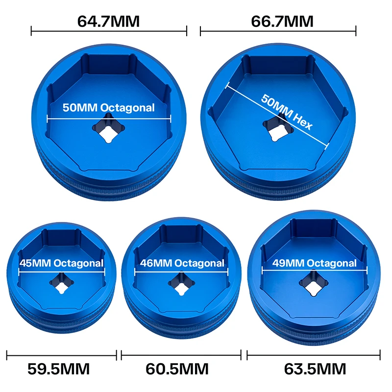 GMIPIX Tappo forcella Presa dado 45 46 49 50mm Tappo superiore forcella moto Rimuovi strumento di installazione