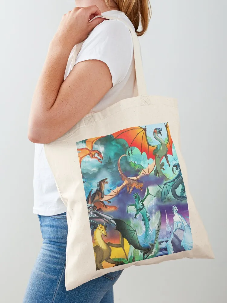 Wing of fire all dragon Pattern Background Tote Bag shopping bag Women's shopper Canvas Tote Bag