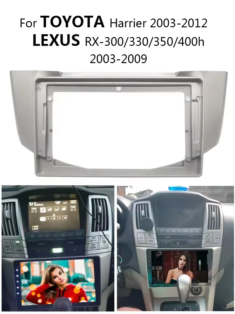 Reproductor Multimedia estéreo de doble Din para coche, Kit de marco de Panel de salpicadero, Radio Fascia para TOYOTA Harrier/LEXUS RX300/330/350/400h