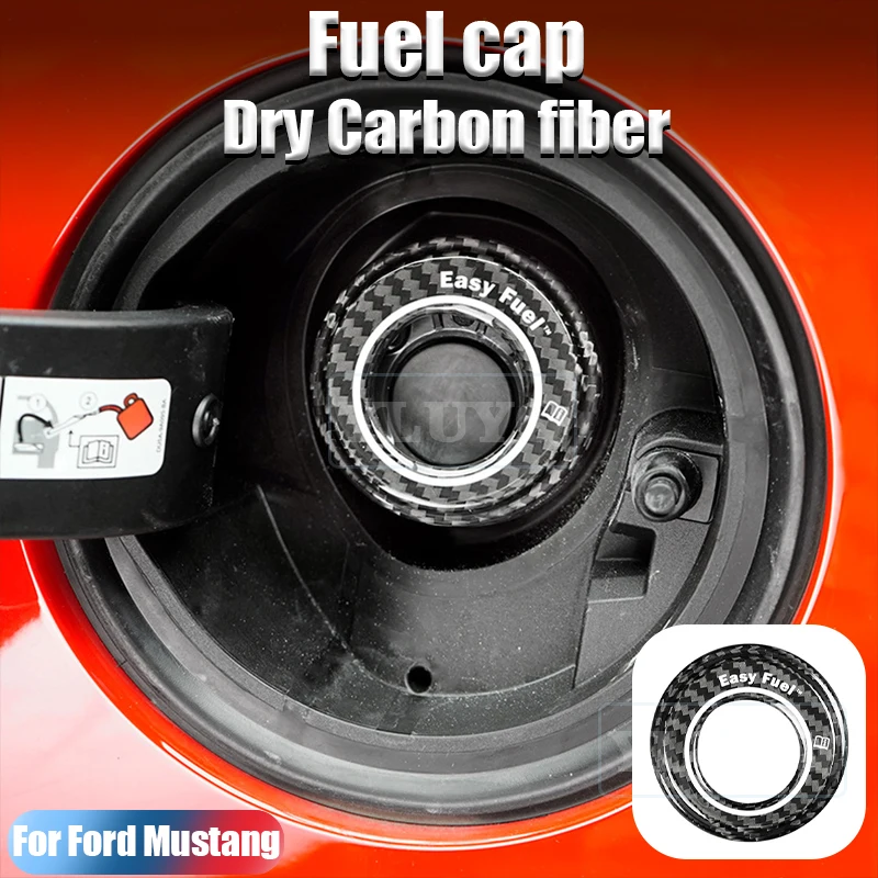 

Real Hard Carbon Fiber For Ford Mustang 2024 2025 car interior fuel cap true carbon fiber trim patch Accessories Stickers