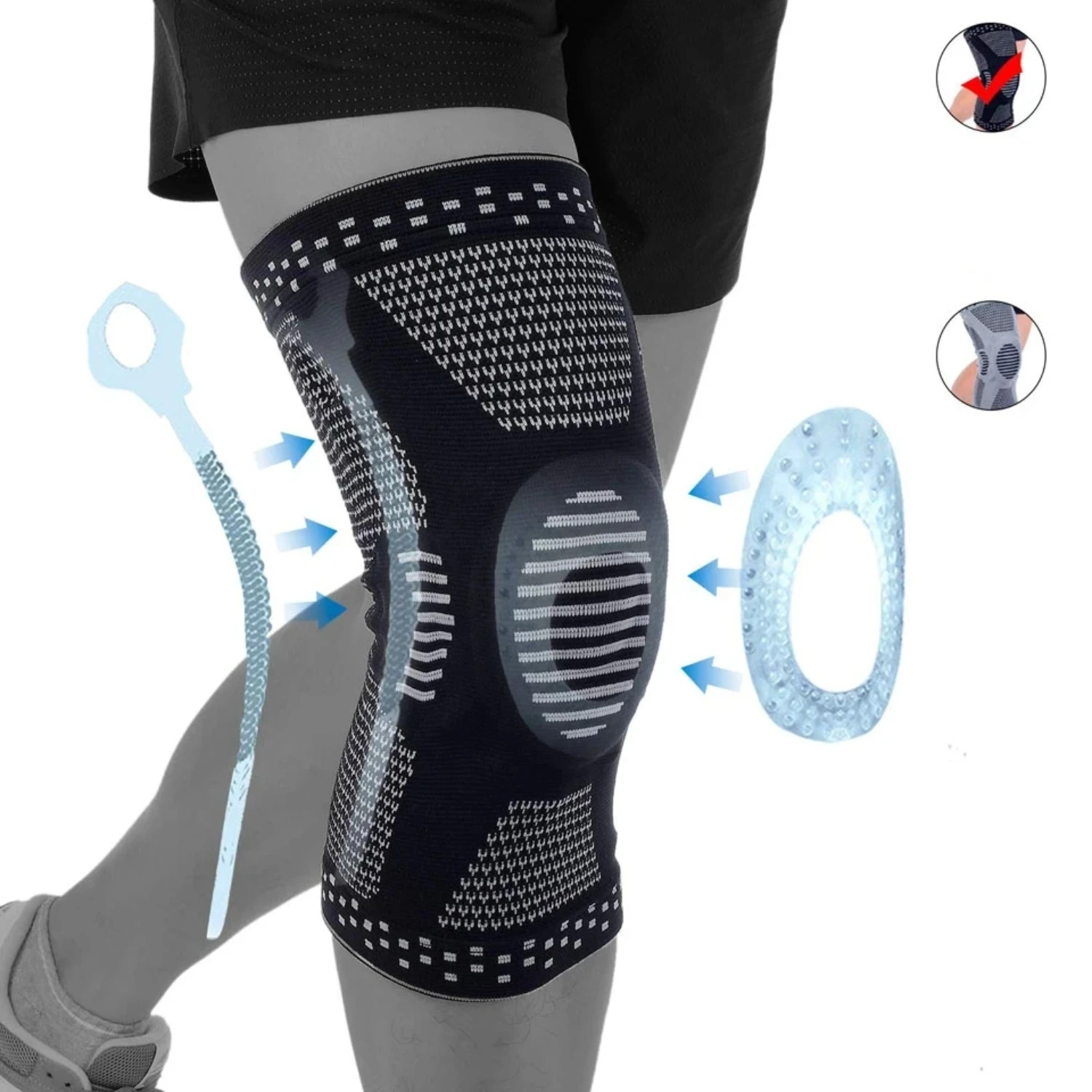 Knee Pads Professional Compression Knee Brace Support  Arthritis Relief, Joint Pain, ACL, MCL, Meniscus Tear, Post Surgery