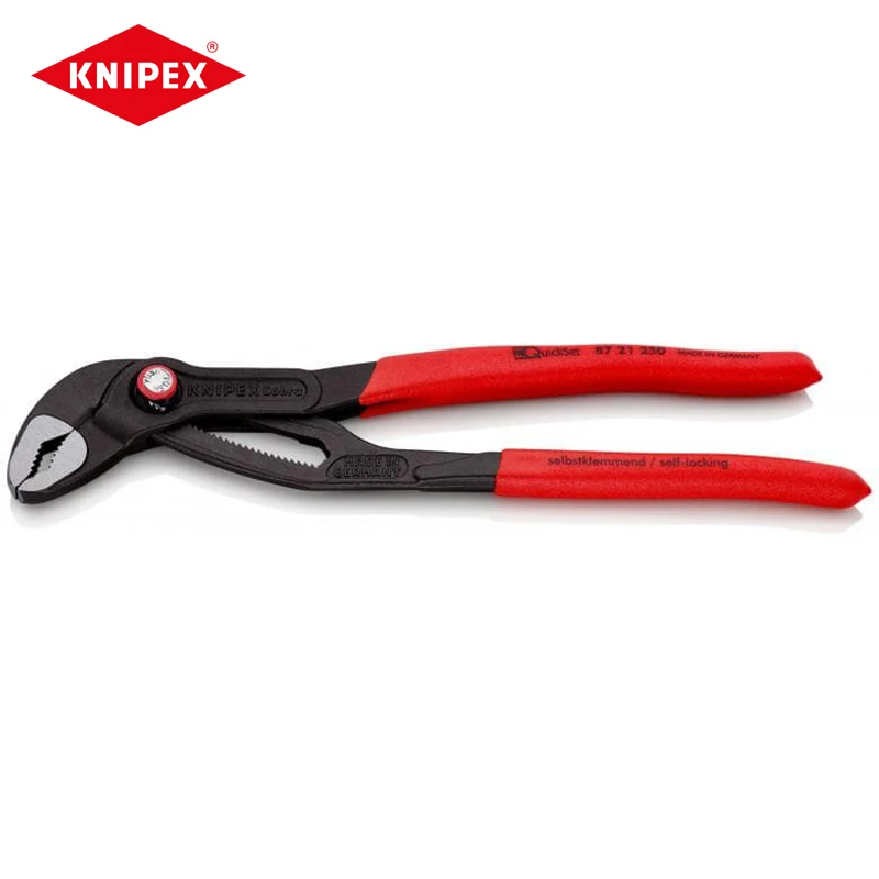 Alicates para Bomba de Água Knipex Cobra Quick Grupo Auto-lock sem Deslizamento Cromo Vanádio Aço Elétrico Ajustável 87 21 250 10