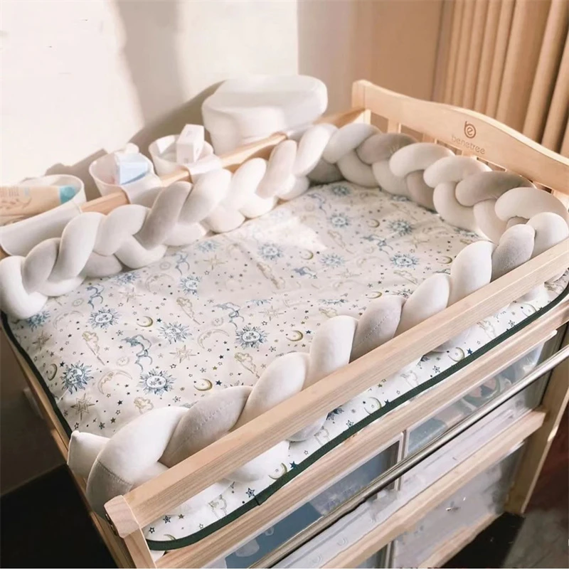 Ins New Baby Three Strand Braid Bedside Room Decoration Anti Fall Rail Hand Woven Anti Collision Strip Bed Rails
