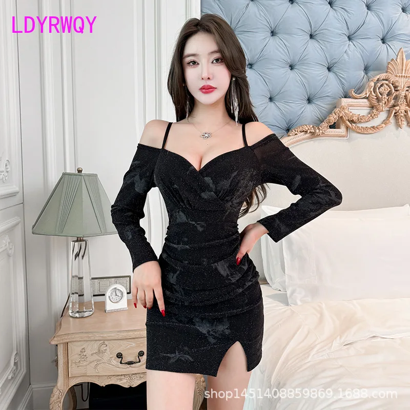 Night Head Store Sexy Dress 2024 New Women's Tight Strap Waist Bag Hip Skirt Night Work