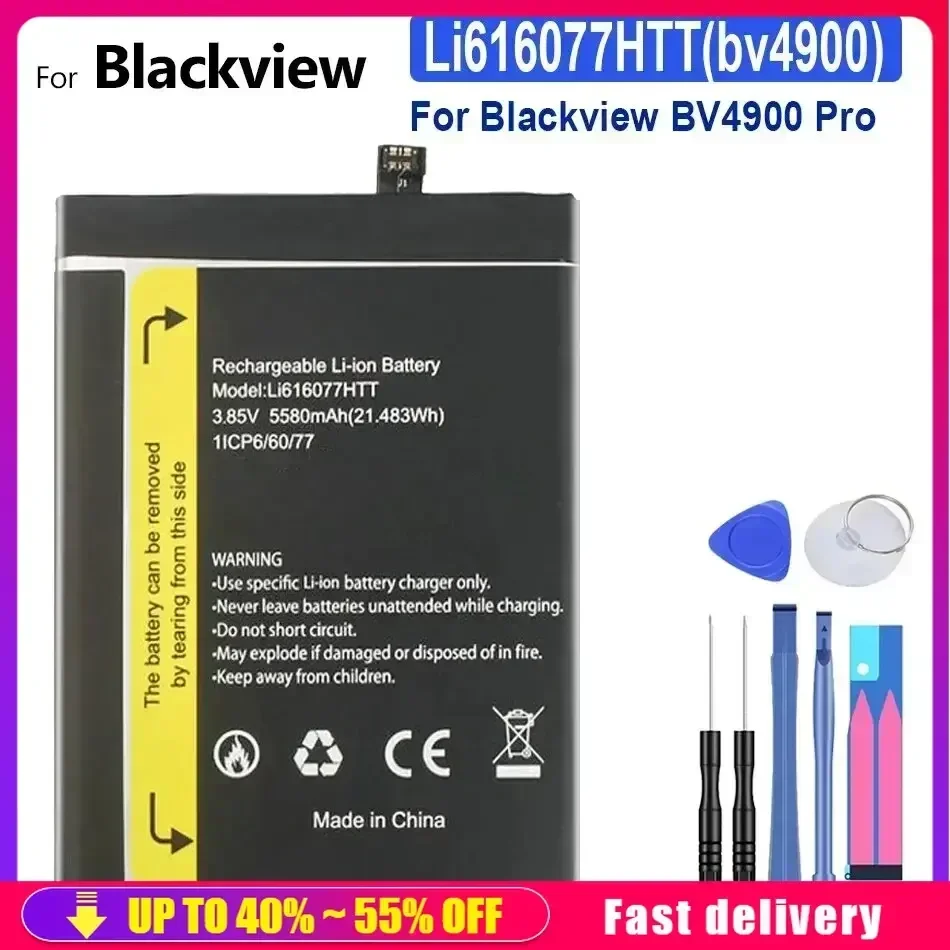 Mobile Phone Batteries Li616077HTT (bv4900) 5580mAh For Blackview BV4900 / BV4900Pro BV4900 Pro Cell Phone Portable Battery