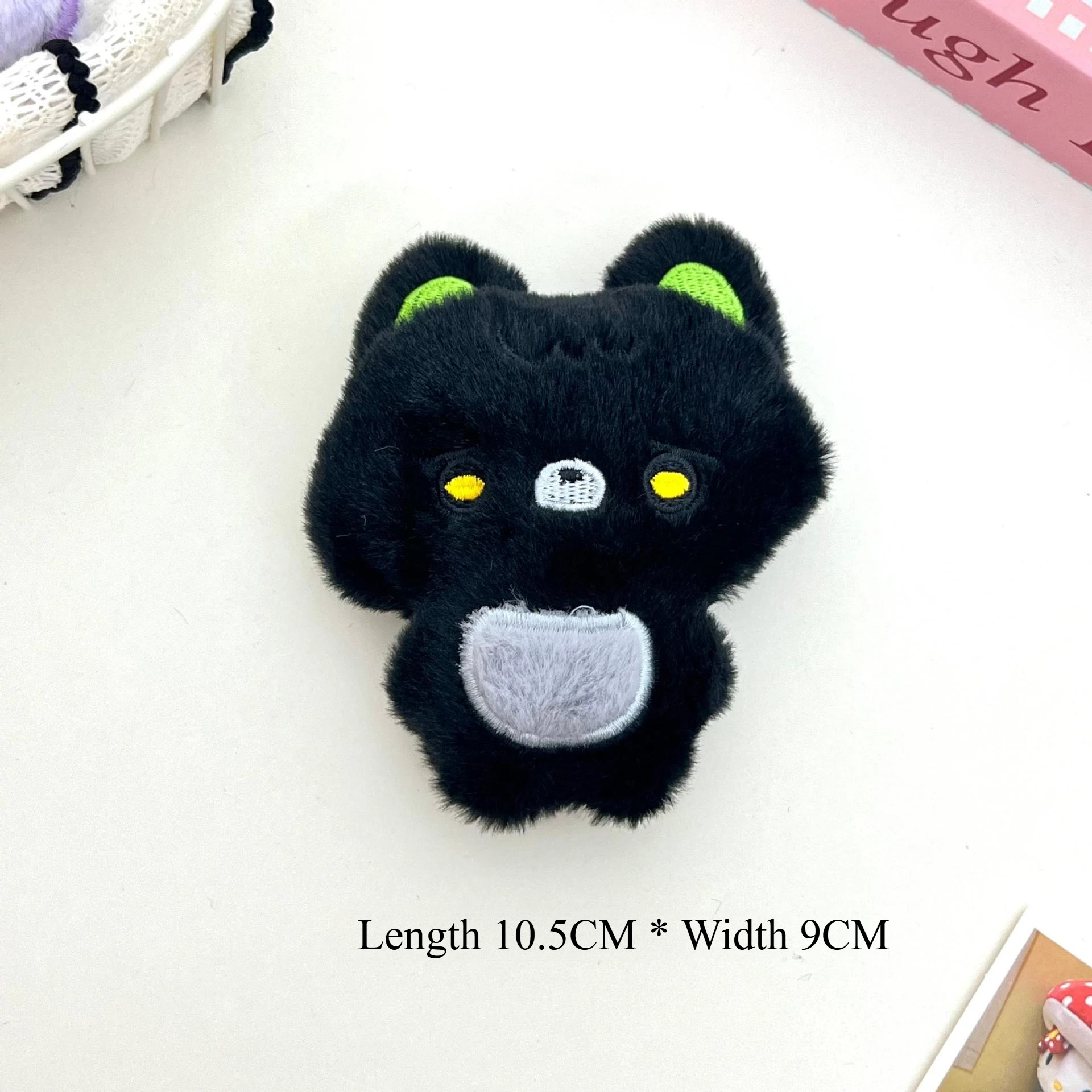 1/4 ピース 新しいキュートで面白い小さな黒猫の圧縮ペンダントぬいぐるみキーホルダー漫画のウサギとトラのぬいぐるみ誕生日クリスマスギフトS