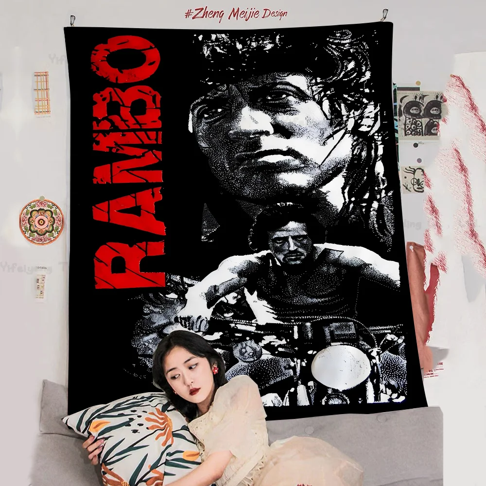 

Movie Rambo First Blood Anime Tapestry Hippie Flower Wall Carpets Dorm Decor Cheap Hippie Wall Hanging