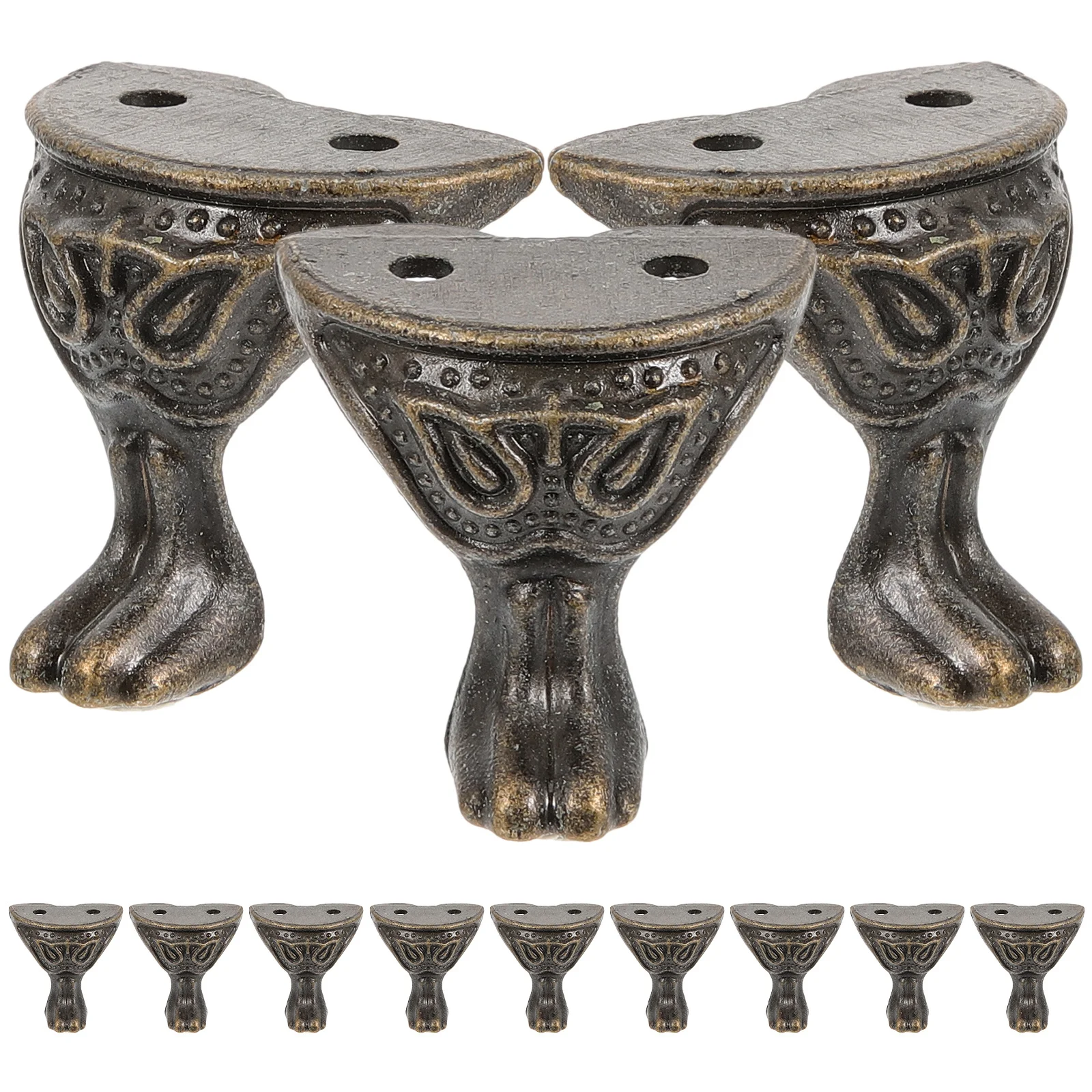 Protecteurs d'angle de boîte en métal, pieds décoratifs antirouille pour étuis à bijoux en bois, pieds d'armoire de Style Vintage 12 pièces