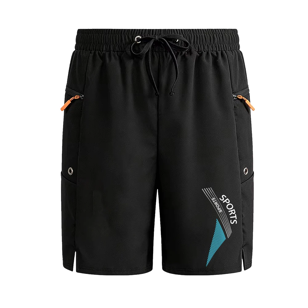 Men's Creative Sports Pattern Print Surf Beach Shorts Quick Drying Zipper Pocket Casual Shorts Summer Running And Cycling Shorts