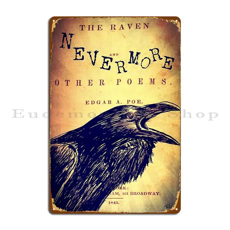 The Raven Metal Sign Pub Mural Party Plates Designing Print Living Room Tin Sign Poster