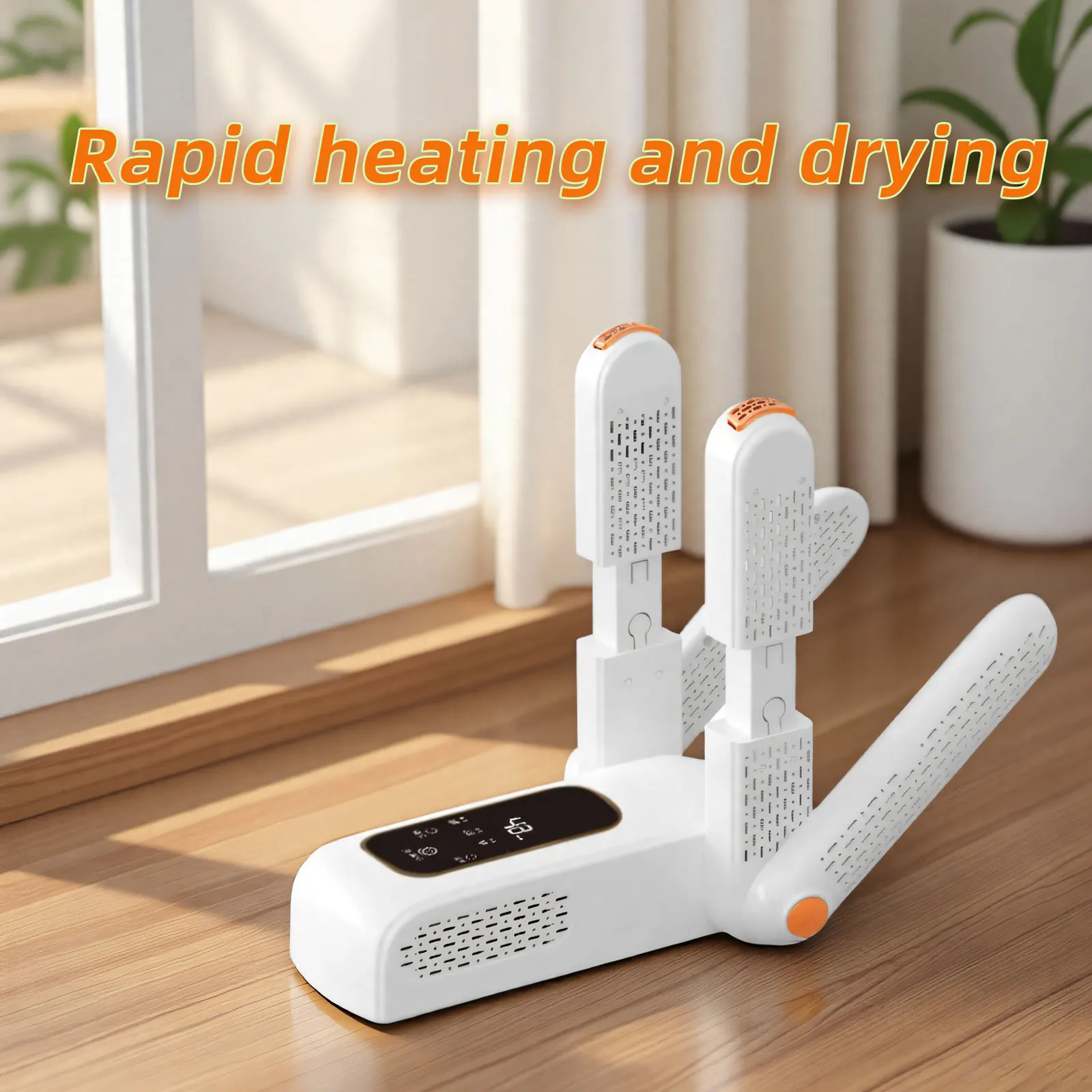 Telescopic 4-tube Shoe Dryer, Boot Dryer with Adjustable Timer, Constant Temp Quick Drying Dehumidifier, Portable Shoe Heater
